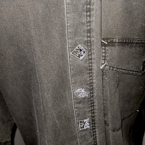 Vintage OP Charcoal button-down surfer shirt. Sz L - Picture 7 of 13